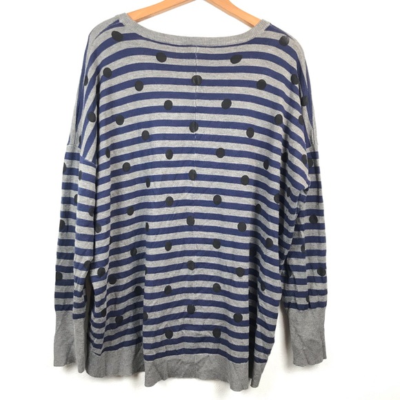 Lane Bryant Polka Dot Striped Sweater - Picture 6 of 6